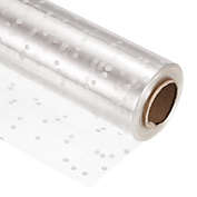 Unique Bargains Wrap Roll Wrapping Paper White Polka Dots 115ft x 33in 2.5 Mil