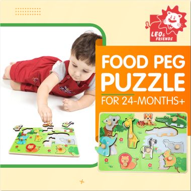 Leo & Friends Zoo Animal Peg Puzzle for 24-Months+   Unisex Toddler Zoo Puzzle, Comes with 10-Pieces, Features, Zebra, Lion, Elephant, Tiger, Crocodile, & More   Perfect Educational Gift, Made with 100% Premium Non-Toxic Wood. View a larger version of this product image.