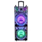 Alternate image 2 for beFree Sound Rechargeable Bluetooth 12inch Double Subwoofer Portable Party Speaker with Dual Layer Reactive Party Lights, USB, SD and AUX Inputs with FM Radio