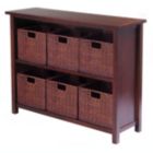 Alternate image 0 for Milan 7-Pc Storage Shelf with 6 Wicker Baskets, Walnut