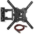 Alternate image 0 for Mount Factory Full Motion TV Wall Mount Monitor Bracket for 32-52 Inch LED, LCD and Plasma Flat Screen Displays up to VESA 400x400. Universal Fit, Swivel, Tilt, Articulating with 10' HDMI Cable
