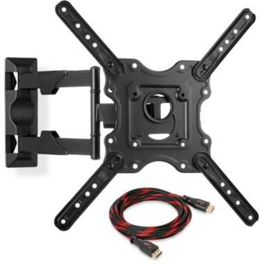 Mount Factory Full Motion TV Wall Mount Monitor Bracket for 32-52 Inch LED, LCD and Plasma Flat Screen Displays up to VESA 400x400. Universal Fit, Swivel, Tilt, Articulating with 10' HDMI Cable. View a larger version of this product image.