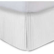 White Bed Skirt Twin XL Bedskirt 18" inch Drop, Dorm Size, Tailored Pleated Striped Dust Ruffle with Split Corner and Platform