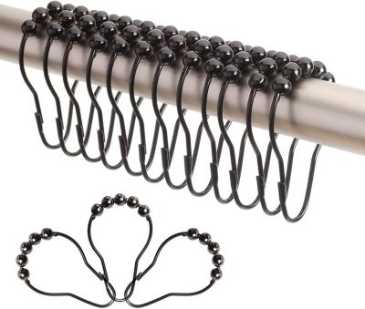 2 LB Depot Shower Curtain Rings Hooks - Brushed Nickel Finish - 18/8 Stainless Steel