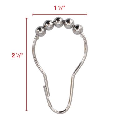 2 LB Depot Shower Curtain Rings Hooks - Brushed Nickel Finish - 18/8 Stainless Steel. View a larger version of this product image.
