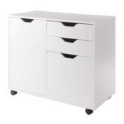 Winsome Wood Contemporary Home Office Halifax 2 Section Mobile Filing Cabinet, White