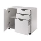 Alternate image 1 for Winsome Wood Contemporary Home Office Halifax 2 Section Mobile Filing Cabinet, White