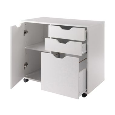 Winsome Wood Contemporary Home Office Halifax 2 Section Mobile Filing Cabinet, White. View a larger version of this product image.