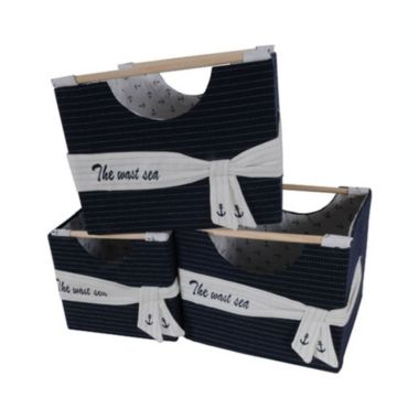 Old Modern Handicrafts Foldable Fabric Storage Basket - Set of 3. View a larger version of this product image.