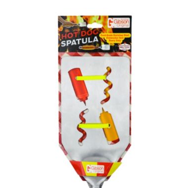 G.E.I. Hot Dog BBQ Spatula - Stainless Steel Grilling Tool, Novelty Slotted Turner, 1pc. View a larger version of this product image.