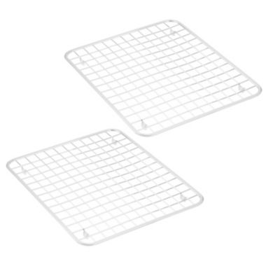 mDesign Metal Kitchen Sink Dish Drying Rack / Mat, Grid Design. View a larger version of this product image.
