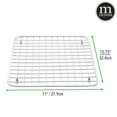 mDesign Metal Kitchen Sink Dish Drying Rack / Mat, Grid Design. View a larger version of this product image.