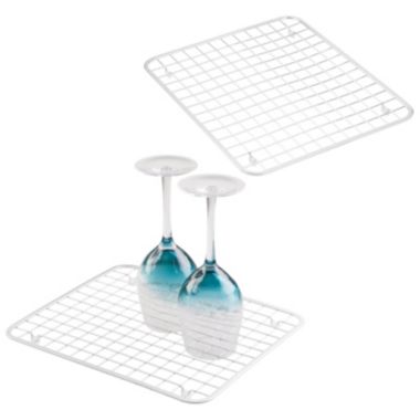 mDesign Metal Kitchen Sink Dish Drying Rack / Mat, Grid Design. View a larger version of this product image.