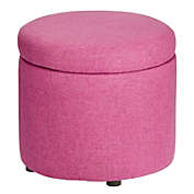 mDesign Modern Small Round Footstool Storage Ottoman Furniture Seat