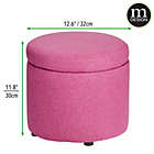 Alternate image 1 for mDesign Modern Small Round Footstool Storage Ottoman Furniture Seat