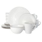 Alternate image 0 for Elama's Luxurious Medici Pearl 16 Piece Dinnerware Set in Slate and Stone Pearl with Setting for 4