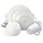 Alternate image 1 for Elama's Luxurious Medici Pearl 16 Piece Dinnerware Set in Slate and Stone Pearl with Setting for 4