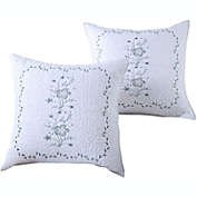 MarCielo 2 Pack Throw Pillow Covers Euro Sham Covers Pillow Shams Pillow Cover Embroidery