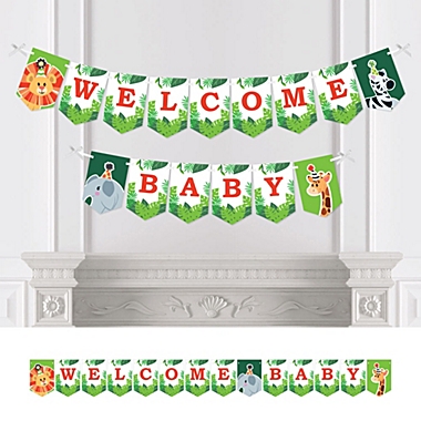 Big Dot of Happiness Jungle Party Animals - Safari Zoo Animal Baby Shower  Bunting Banner - Party Decorations - Welcome Baby | Bed Bath & Beyond