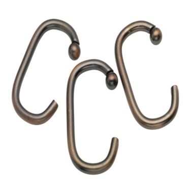 Carnation Home Fashions "C" Shower Curtain Hooks - Oil Rubbed Bronze 3" x 3.25". View a larger version of this product image.