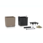 Alternate image 1 for Lechuza USA 16" Sand Brown All In One Cube Wicker Planter