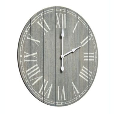 Elegant Designs Wood Plank 23" Large Rustic Coastal Wall Clock, Dark Gray Wash. View a larger version of this product image.