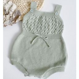 Laurenza's Girls Sage Green Knit Romper