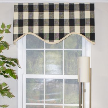 RLF Home Buffalo Check Style All Season Premium Valance Black 3" Rod Pocket 50W x 17L. View a larger version of this product image.