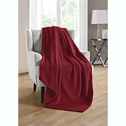 Kate Aurora Living Ultra Soft And Plush Tufted Hypoallergenic Fleece Throw Blanket Covers - Burgundy