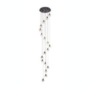 Elegant Lighting Luxurious Eren Adjustable Hanging 18 Lights Pendant for Living Room, Kitchen, Bedroom & Hallway, Black