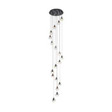 Elegant Lighting Luxurious Eren Adjustable Hanging 18 Lights Pendant for Living Room, Kitchen, Bedroom & Hallway, Black. View a larger version of this product image.