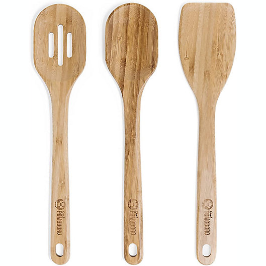 Portable Bamboo Wooden Kitchen Cooking Utensils Set Tools Spatula Food Spoon