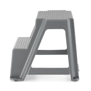 Gracious Living Sturdy Non Slip Plastic 2-Level Home Step Stool. View a larger version of this product image.