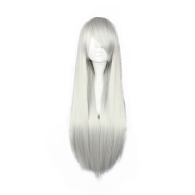 Unique Bargains Human Hair Wigs for Women, 31" Silvery White Wigs with Wig Cap. View a larger version of this product image.