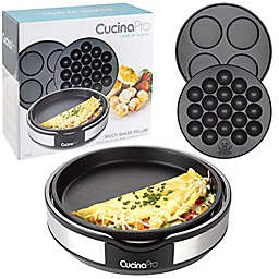 CucinaPro Multi Baker Deluxe- 3 Interchangeable Skillets for Grilling, Baking or Dessert Making- Grilled Cheese, Omelets, Personal Pizza, Takoyaki, Sandwiches, Cake Pops & More
