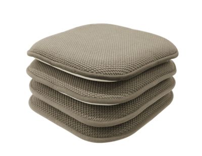 Goodgram Non Slip Chenille Premium Memory Foam Chair Cushions 4 Pack 16 In W X 16 In L Ivory Bed Bath Beyond