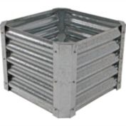 Sunnydaze Outdoor Lawn and Garden Galvanized Steel Square Raised Vegetable Garden or Flower Bed Planter Kit - 22" - Silver