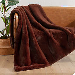 Bare Home Faux Fur Blanket - Ultra-Soft Blanket - Luxurious Fuzzy Warm Blanket - Cozy Lightweight Soft Blanket (Throw, Black Cherry)