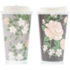 Alternate image 3 for Blue Panda 48 Pack Disposable 16 oz To Go Paper Coffee Cups with Lids for Floral Party Supplies, Wedding Shower (4 Pastel Colors)