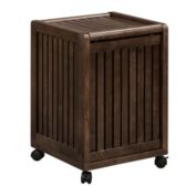 NewRidge Home Goods Goods Abingdon Mobile (Rolling) Laundry Hamper with Lid Solid Wood - Espresso