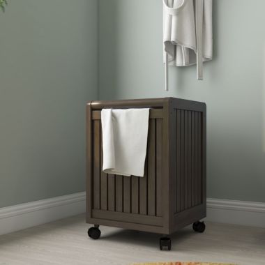 NewRidge Home Goods Goods Abingdon Mobile (Rolling) Laundry Hamper with Lid Solid Wood - Espresso. View a larger version of this product image.
