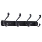 Alternate image 0 for Unique Bargains Wall Mount Coat Hook Rack Hanger with 4 Retro Hooks, Stainless Steel Jackets/Coats/Hats/Scarves Towel Hanger with Screws, Black A, 13.8" x 2.8" x 3.7"(L*W*H)
