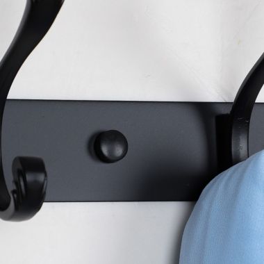 Unique Bargains Wall Mount Coat Hook Rack Hanger with 4 Retro Hooks, Stainless Steel Jackets/Coats/Hats/Scarves Towel Hanger with Screws, Black A, 13.8" x 2.8" x 3.7"(L*W*H). View a larger version of this product image.