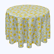 Fabric Textile Products, Inc. Round Tablecloth, 100% Polyester, 60" Round, Old Fashioned Yellow Floral