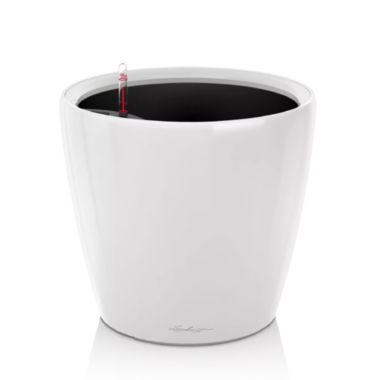 Lechuza USA 20" White Round Classico Planter with Water Reservoir. View a larger version of this product image.