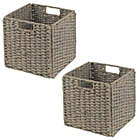 Alternate image 0 for mDesign Woven Seagrass Home Storage Basket for Cube Furniture, 2 Pack