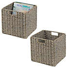 Alternate image 1 for mDesign Woven Seagrass Home Storage Basket for Cube Furniture, 2 Pack