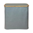 Alternate image 1 for Oceanstar Design Group Oceanstar Double Soft Sided Laundry Hamper Sorter With Bamboo Rim Lid