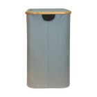 Alternate image 2 for Oceanstar Design Group Oceanstar Double Soft Sided Laundry Hamper Sorter With Bamboo Rim Lid