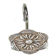 Carnation Home Fashions "Auburn" Resin Shower Curtain Hooks - Silver, 1.5" x 1.5"